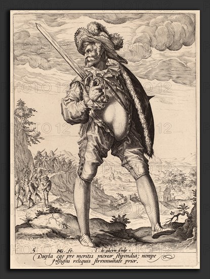 Jacques de Gheyn II after Hendrik Goltzius (Dutch, 1565 - 1629), Standard Bearer, 1587, engraving on laid paper