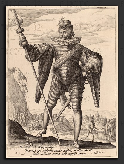 Jacques de Gheyn II after Hendrik Goltzius (Dutch, 1565 - 1629), Lieutenant-Colonel, 1587, engraving on laid paper