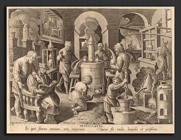 Theodor Galle after Jan van der Straet (Flemish, c. 1571 - 1633), Distillation: pl.7, c. 1580-1590, engraving