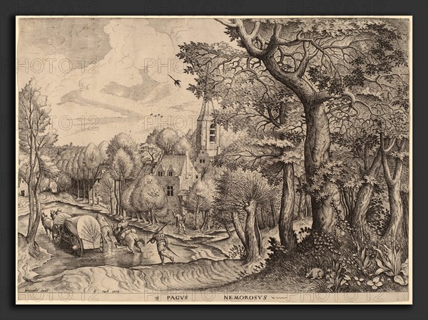 Johannes and Lucas van Doetechum after Pieter Bruegel the Elder (Dutch, died 1605), Pagus Nemorosus (Wooded Village), c. 1555-1557, etching and engraving