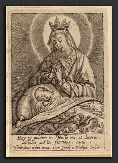 Hieronymus Wierix (Flemish, c. 1553 - 1619), Ecce tu pulcher es Dilecte, engraving