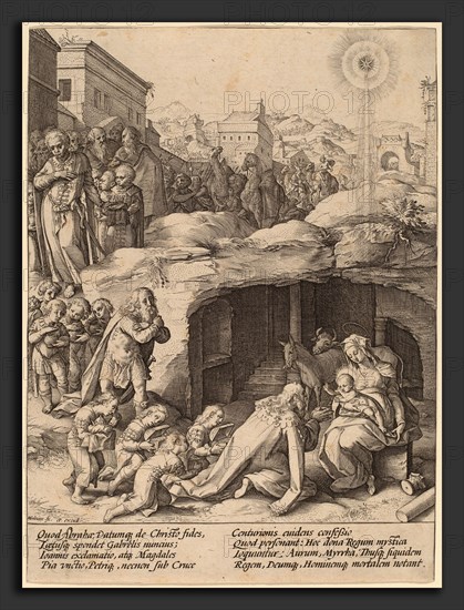 Hendrik Goltzius (Dutch, 1558 - 1617), The Adoration of the Magi, c. 1586, engraving