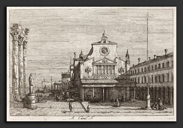 Canaletto (Italian, 1697 - 1768), Imaginary View of S. Giacomo di Rialto [upper right], c. 1735-1746, etching on laid paper