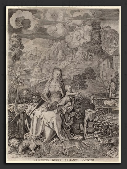Aegidius Sadeler II after Albrecht DÃ¼rer, Virgin and Child in a Landscape, Flemish, c. 1570 - 1629, engraving on laid paper