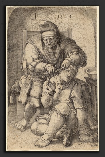 Lucas van Leyden, The Surgeon, Netherlandish, 1489-1494 - 1533, 1524, etching on laid paper