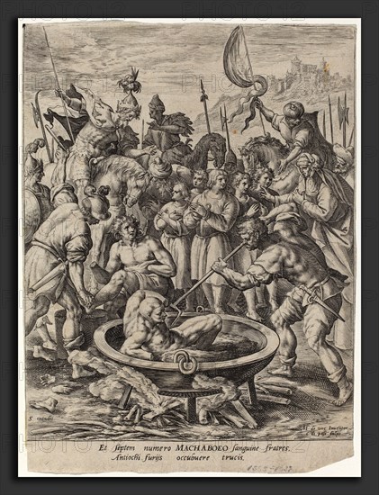 Crispijn van de Passe I after Maarten de Vos, History of the Maccabees, Dutch, c. 1565 - 1637, engraving on laid paper