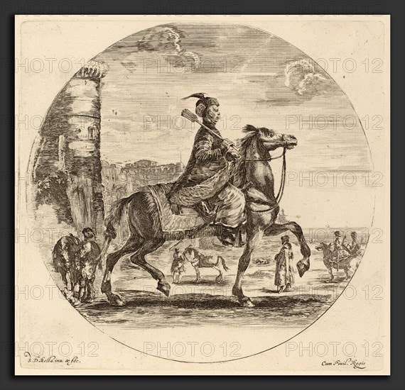 Stefano Della Bella (Italian, 1610 - 1664), Polish Cavalier, etching on laid paper [restrike]