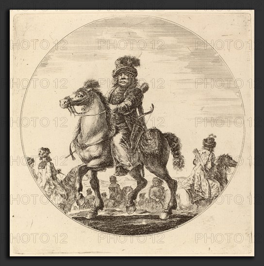 Stefano Della Bella (Italian, 1610 - 1664), Hungarian Cavalier, etching on laid paper [restrike]