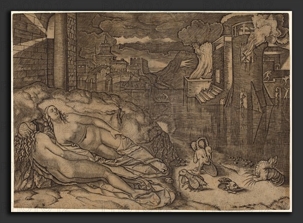 Marcantonio Raimondi possibly after Raphael (Italian, c. 1480 - c. 1534), Raphael's Dream, c. 1508-1509, engraving