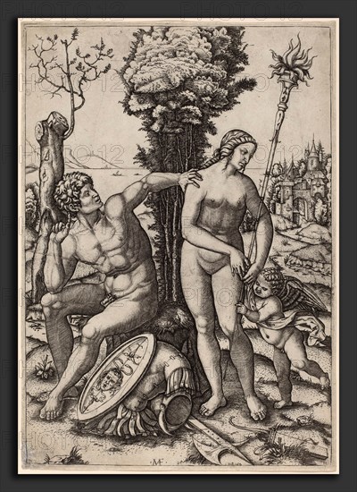 Marcantonio Raimondi possibly after Andrea Mantegna (Italian, c. 1480 - c. 1534), Mars, Venus, and Eros, 1508, engraving