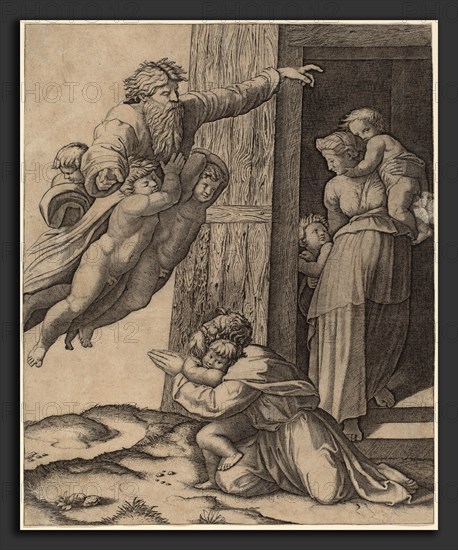 Marcantonio Raimondi after Raphael (Italian, c. 1480 - c. 1534), God Appearing to Noah, engraving