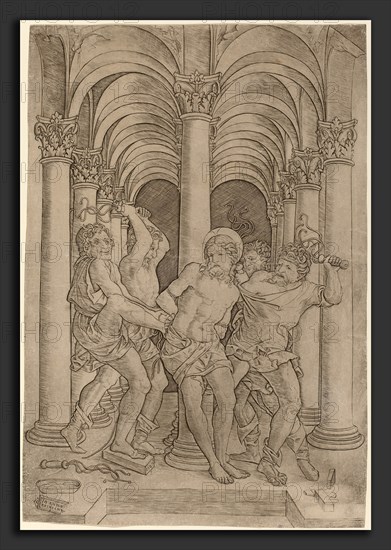 Giovanni Antonio da Brescia (Italian, active c. 1490 - 1525 or after), Flagellation, 1509, engraving