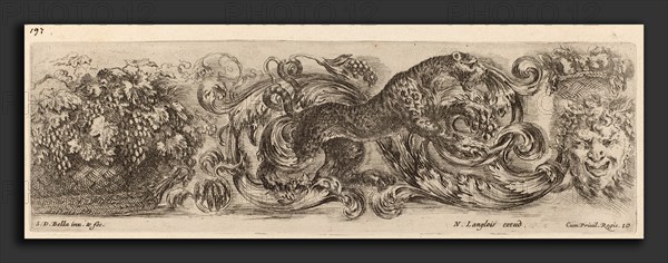 Stefano Della Bella (Italian, 1610 - 1664), Ornamental Frieze with Leopard, probably 1648, etching