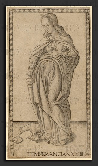 Master of the E-Series Tarocchi (Italian, active c. 1465), Temperancia (Temperance), c. 1465, engraving