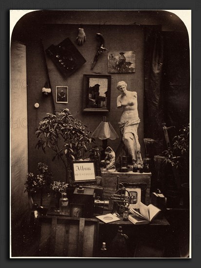 Alphonse Le Blondel (French, active 1842 - 1892), Décor d'atelier, nature morte, c. 1855, salted paper print from collodion negative