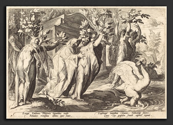 Workshop of Hendrik Goltzius after Hendrik Goltzius (Flemish, 1574-1575 - after 1655), Phaeton's Sisters Changed into Poplars, engraving on laid paper