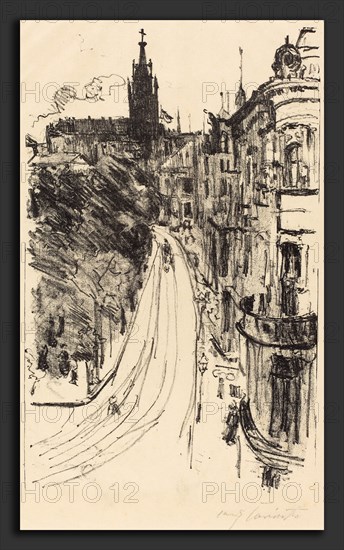 Lovis Corinth, Street in KÃ¶nigsberg (Strasse in KÃ¶nigsberg), German, 1858 - 1925, 1918, lithograph