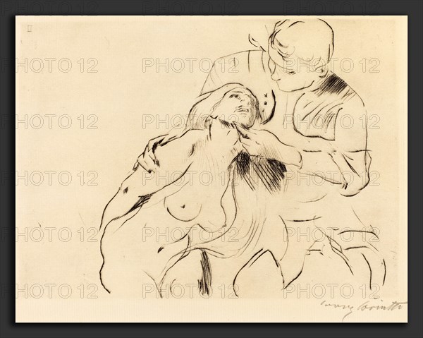 Lovis Corinth, The Reconciliation (VersÃ¶hnung), German, 1858 - 1925, 1914, drypoint in black on laid paper
