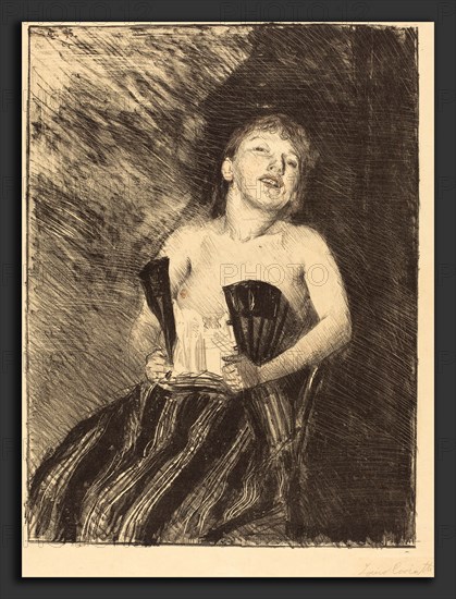 Lovis Corinth (German, 1858 - 1925), Girl in a Corset (MÃ¤dchen im Korsett), 1895, lithograph with hand coloring