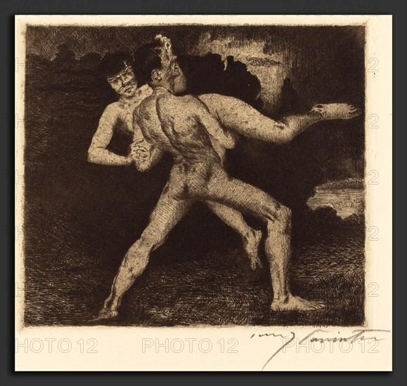 Lovis Corinth (German, 1858 - 1925), EntfÃ¼hrung (Abduction), 1894, etching in black on cream laid paper