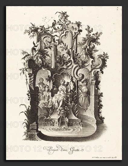 Johann Esaias Nilson (German, 1721 - 1788), Project d'une Grotte (Plan for a Grotto), c. 1755-1760, etching and engraving on laid paper