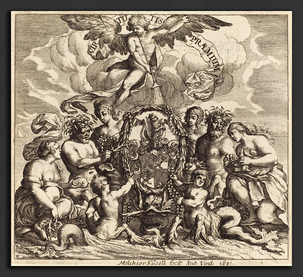 Melchior KÃ¼sel after Johann Wilhelm Baur (German, 1626 - 1683), Dedication Page, 1681, etching