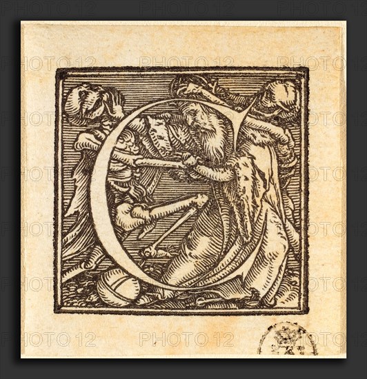 Hans Holbein the Younger (German, 1497-1498 - 1543), Letter C, woodcut