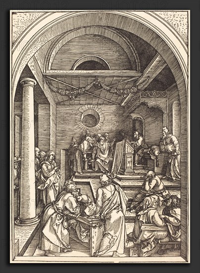 Albrecht DÃ¼rer (German, 1471 - 1528), Christ among the Doctors, c. 1503-1504, woodcut