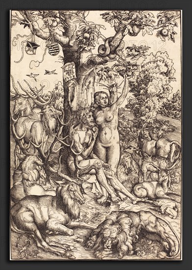 Lucas Cranach the Elder (German, 1472 - 1553), Adam and Eve in Paradise, 1509, woodcut