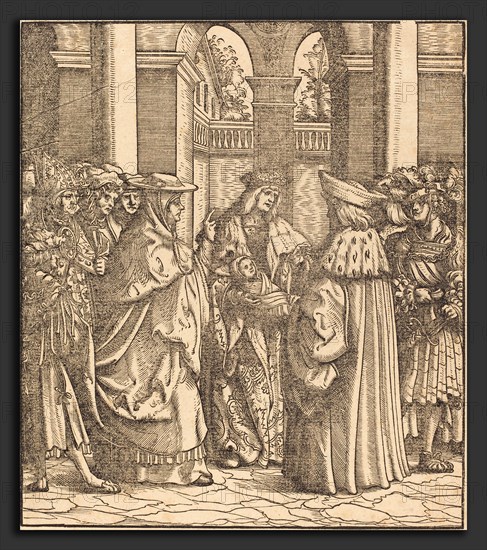 Hans Burgkmair I (German, 1473 - 1531), The Archbishop Blessing the Child after the Baptism, woodcut