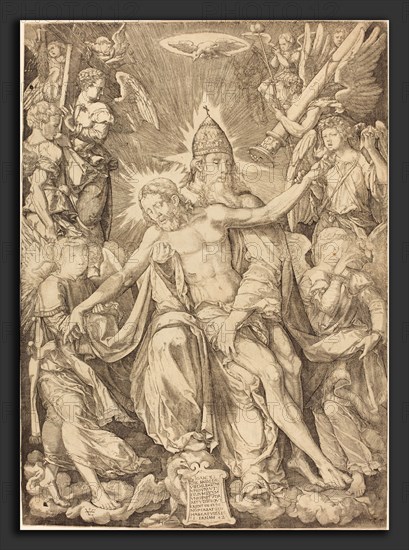 Johann Ladenspelder (German, 1512 - 1561 or after), The Holy Trinity, 1542, engraving