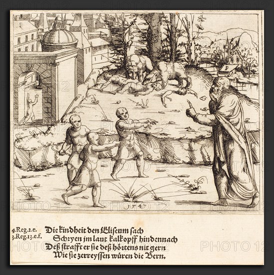 Augustin Hirschvogel (German, 1503 - 1553), The Murder of the Children of Bethel, 1547, etching