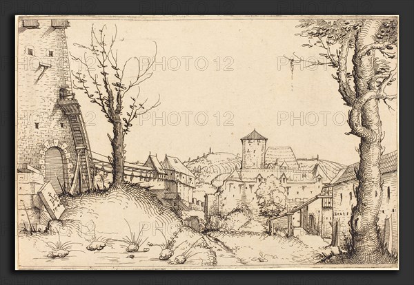 Augustin Hirschvogel (German, 1503 - 1553), Courtyard of a Castle, 1546, etching