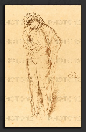 James McNeill Whistler, Draped Figure Standing, American, 1834 - 1903, lithograph