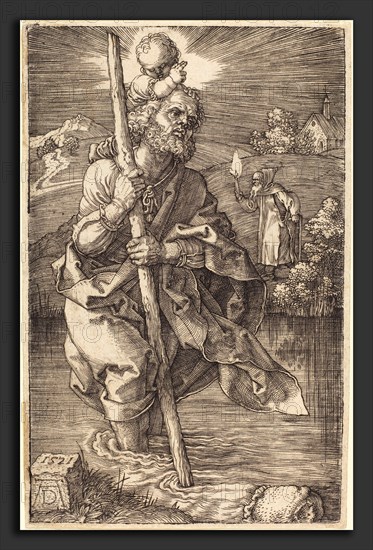 Albrecht DÃ¼rer (German, 1471 - 1528), Saint Christopher Facing Right, 1521, engraving