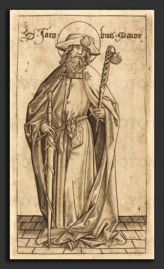 Israhel van Meckenem after Master E.S. (German, c. 1445 - 1503), Saint James the Great, c. 1470-1480, engraving