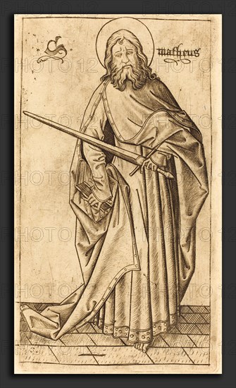 Israhel van Meckenem after Master E.S. (German, c. 1445 - 1503), Saint Matthew, c. 1470-1480, engraving