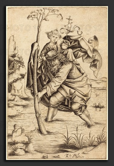 Israhel van Meckenem after Master of the Housebook (German, c. 1445 - 1503), Saint Christopher, c. 1480-1490, engraving