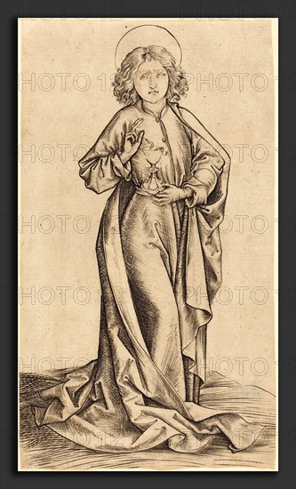 Master i.e. (German, active c. 1480-1500), Saint John the Evangelist, c. 1480-1490, engraving