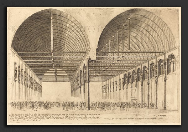 Charles Meryon (French, 1821 - 1868), La salle des pas-perdus Ã  l'ancien Palais-de-Justice, Paris (The Antechamber of the Palace of Justice, Paris), 1855, etching