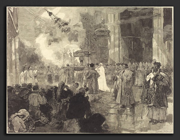 Daniel Vierge, Les FÃªtes de Sainte-Jacques de Compostelle: La Procession des Réliques, Spanish, 1851 - 1904, wood engraving