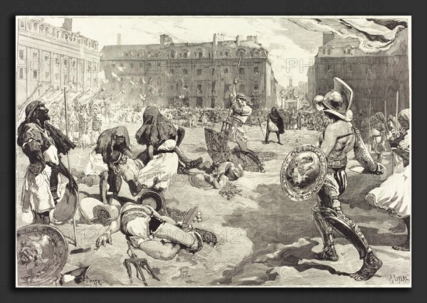 Daniel Vierge (Spanish, 1851 - 1904), Les FÃªtes de Rennes.  La grande Cavalcade Romaine, 1883-1890, wood engraving