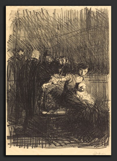 Jean-Louis Forain, Recess of the Hearing, French, 1852 - 1931, 1914, lithograph