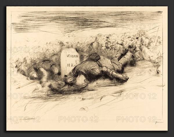 Jean-Louis Forain, The End - Verdun, French, 1852 - 1931, c. 1916, drypoint