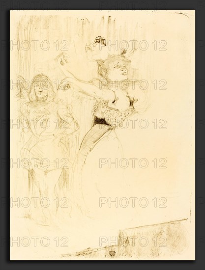 Henri de Toulouse-Lautrec (French, 1864 - 1901), Lender Dancing the Bolero in "Chilperic"  (Lender dansant le pas du boléro dans "Chilpéric"), 1895, lithograph in olive green