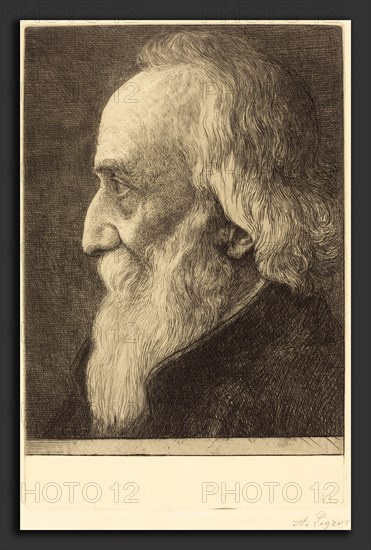 Alphonse Legros, Self-Portrait, 13th plate, French, 1837 - 1911, 1906, etching retouched with crayon