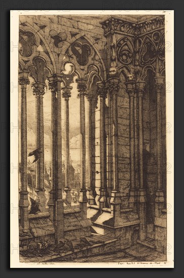 Charles Meryon (French, 1821 - 1868), La galerie Notre-Dame, Paris (The Gallery of Notre Dame, Paris), 1853, etching