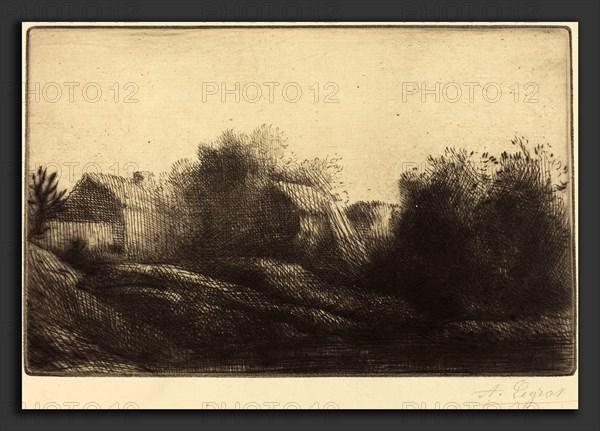 Alphonse Legros, Remembrance of My Village (Souvenir de mon village), French, 1837 - 1911, etching? and drypoint