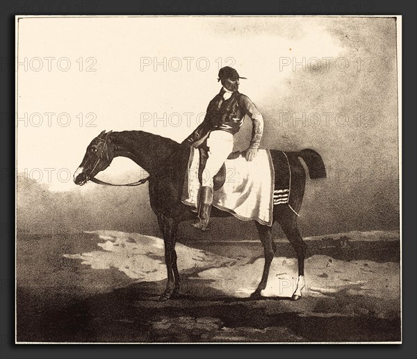 Louis-Pierre-Marie Courtin after Théodore Gericault (French, born 1788), British Horse and Jockey, 1822, lithograph on wove paper