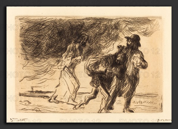 Jean-Louis Forain, The Road to Emmaus (first plate), French, 1852 - 1931, 1902-1907, etching